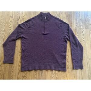 Theory Men's Donners 1/4 Zip Cashmere Sweater Sz XXL Burgundy EUC $395